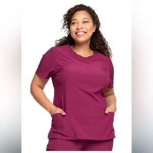 Cherokee Infinity Scrub Top Size Large Wine 2624A Wine size 2XL
